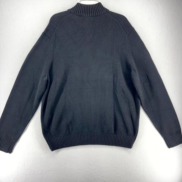 IZOD 5GG Fair Isle Quarterzip Sweater Black Color Mens Size XL NEW - Picture 2 of 10